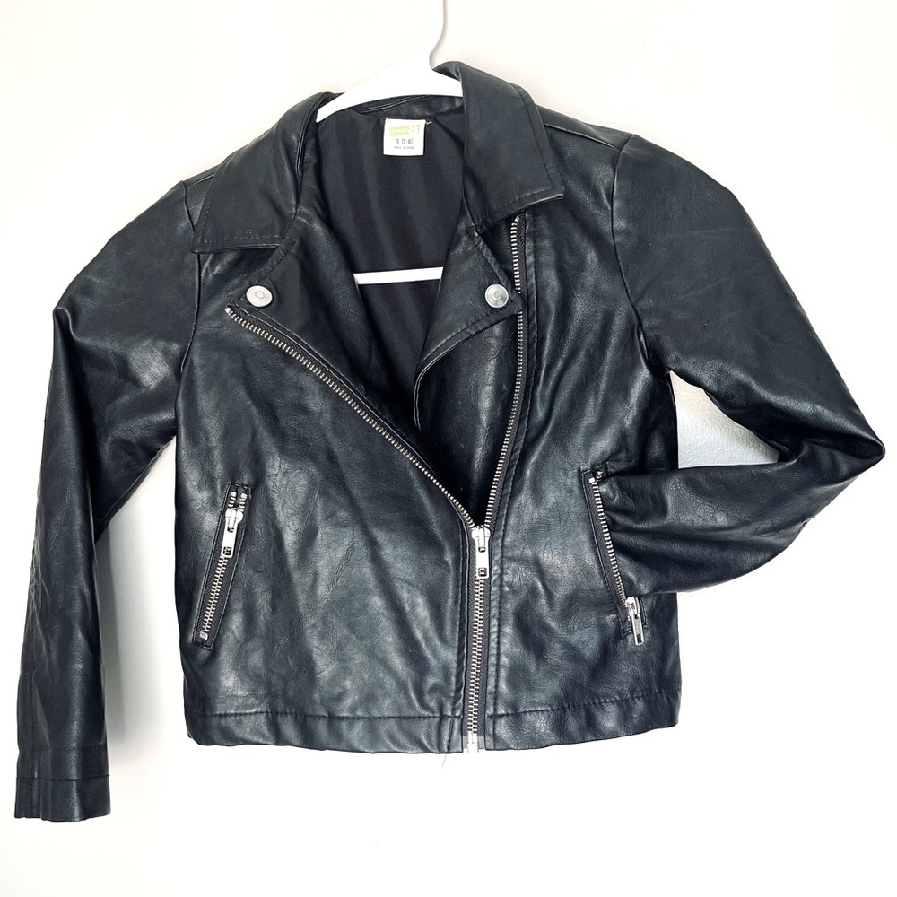 CRAZY 8 Faux Leather jacket girls size (S)